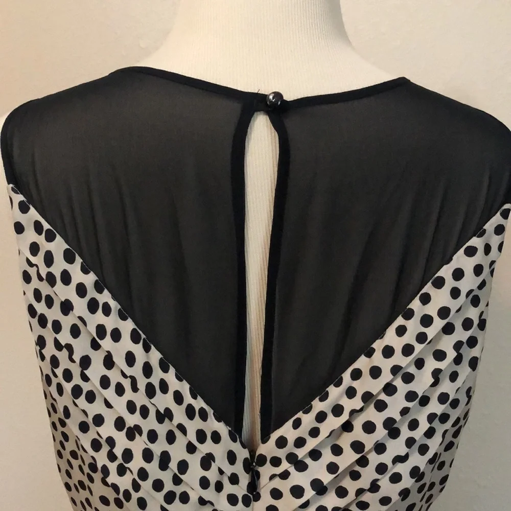 BCBGENERATION Black &‎ Cream Polka Dot Polyester Mini Dress Size 6 Feminine